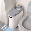 2-In-1 Bathroom Trash Can Compact And Durable Plastic Bin With Built-In Handles Easy To Clean And Rust-Resistant Space-Saving Design Ideal For Bathrooms, Laundry Rooms, Home Offices, And Other Small Spaces